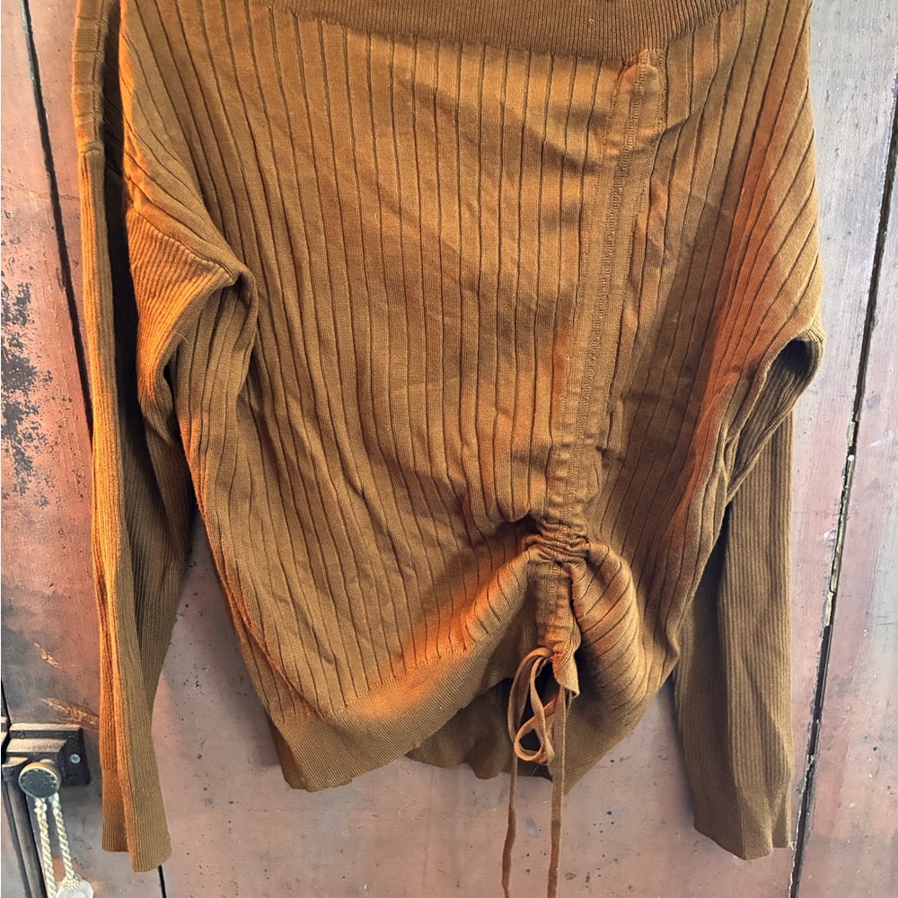 Hem & Thread Tan Ribbed Knit Sweater
